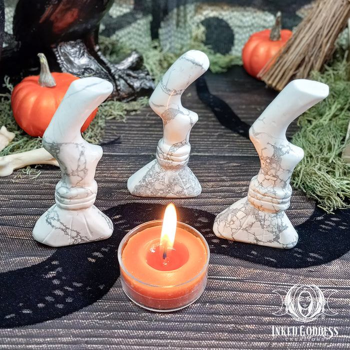 Howlite Carved Besom for Cleansing Energy- Inked Goddess Creations