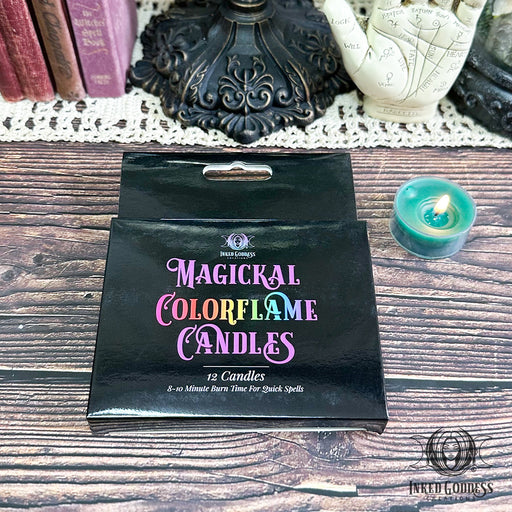 Magickal Colorflame Candles - 12 pack- Inked Goddess Creations
