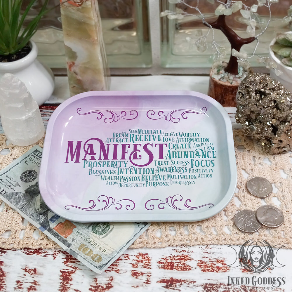 Manifestation Tin Tray for Easy Spellcasting- Inked Goddess Creations