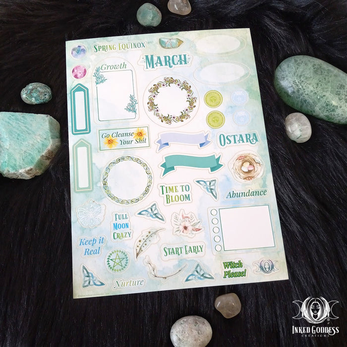 Monthly Magick Sticker Sheets - Busy Witch Magick- Inked Goddess Creations