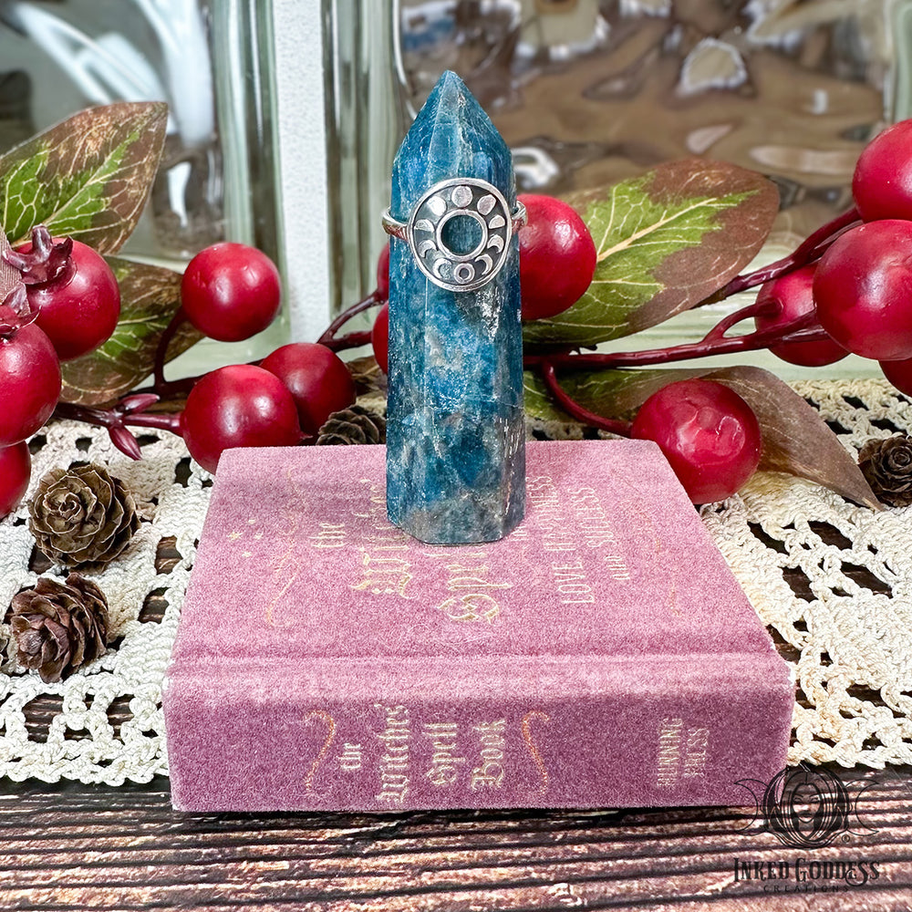 Moon Phase Sterling Silver Ring for Lunar Magick- Inked Goddess Creations