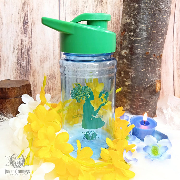 Mother Earth Recycled Plastic Water Bottle- Inked Goddess Creations
