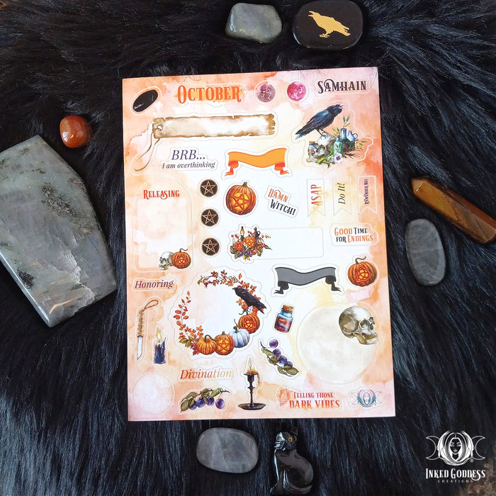 Monthly Magick Sticker Sheets - Busy Witch Magick- Inked Goddess Creations