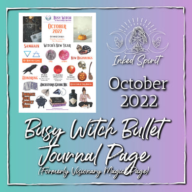 October 2022 Busy Witch Magick Bullet Journal Page- Inked Spirit- Inked Goddess Creations