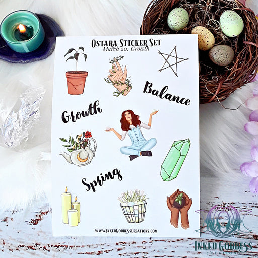 Ostara Sticker Set for Celebrating the Arrival of Spring- Inked Goddess Creations