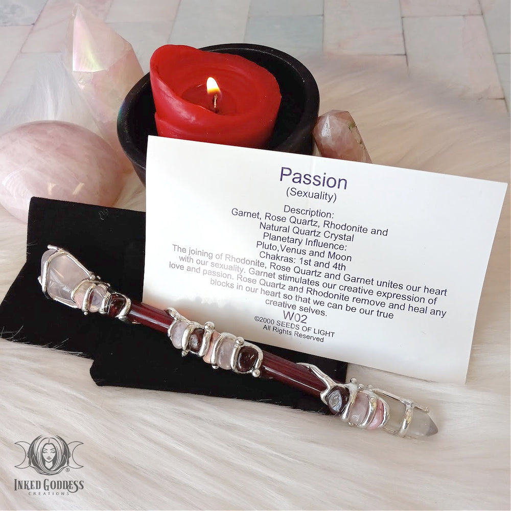 Passion Handmade Gemstone Wand- Inked Goddess Creations
