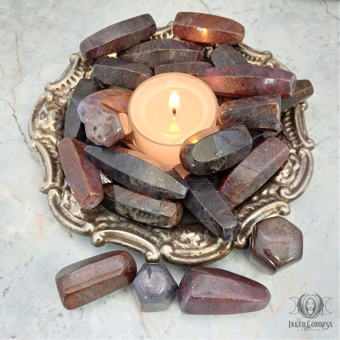 Polished Star Ruby Mini Wand for Vitality- Inked Goddess Creations