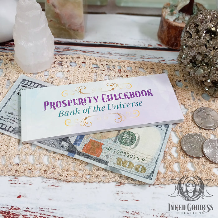 Prosperity Checkbook for Money Spells- Inked Goddess Creations