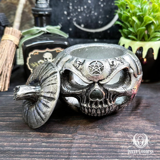 Pumpkin Skull Trinket & Jewelry Pot for Protection Energy