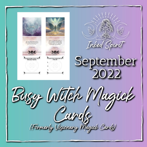 September 2022 Busy Witch Magick Cards Printable- Inked Spirit- Inked Goddess Creations
