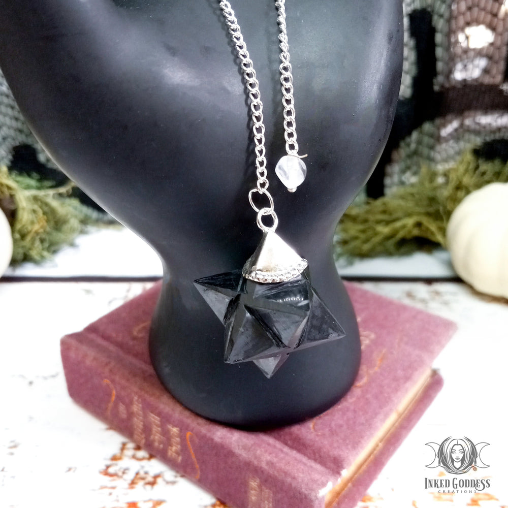 Shungite Merkaba Pendulum for Ancient Wisdom- Inked Goddess Creations