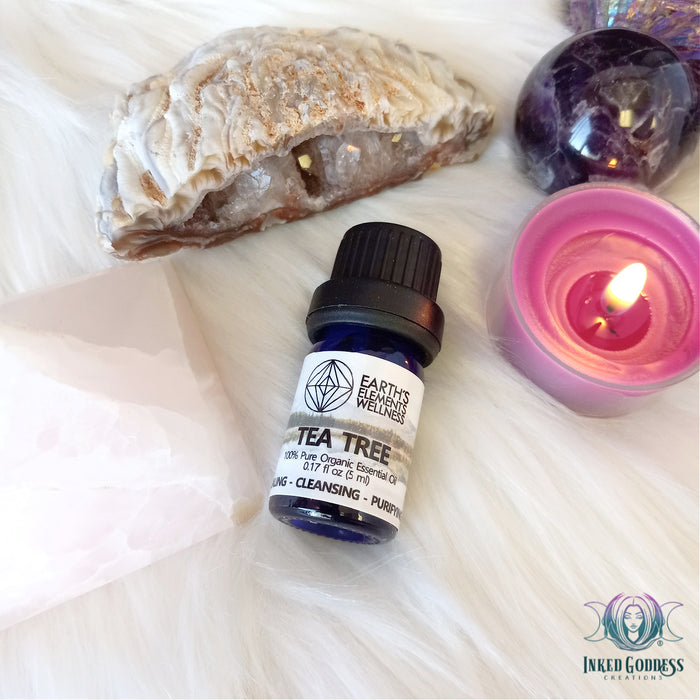 Essential Oils Set of 5- Eucalyptus, Frankincense, Lavender, Peppermint, Tea Tree- Inked Goddess Creations