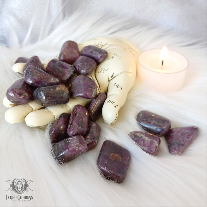 Ruby Tumbled Gemstone- AAA Grade- for Passion- Inked Goddess Creations
