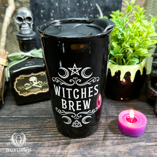 Witches Brew Double Walled Travel Mug for Magickal Brews