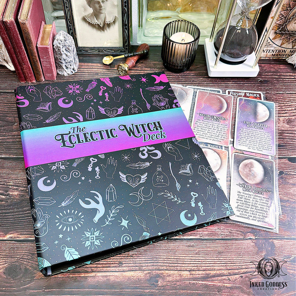 Colorful Binder for The Eclectic Witch Card Deck with Card Sleeves- Inked Goddess Creations