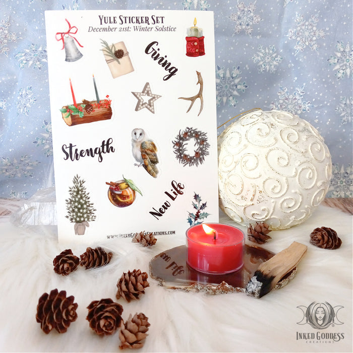 Yule Sticker Set for Winter Magick- Inked Goddess Creations