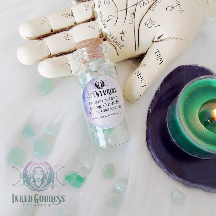 Gemstone Chip Jars for Your Witchy Craft Needs- Inked Goddess Creations