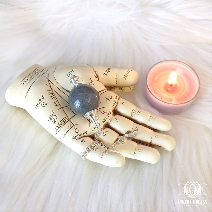 Blue Aventurine Sphere Pendulum for Focused Divination- Inked Goddess Creations