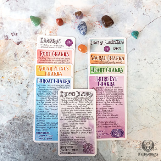Chakras Expansion Pack for the Eclectic Witch Deck- July 2021- Inked Goddess Creations