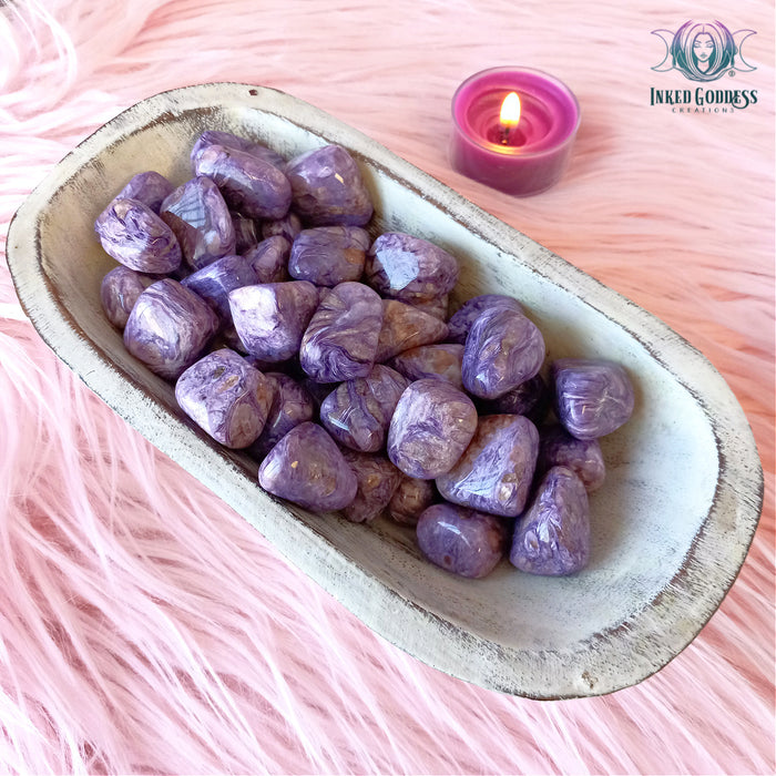 Charoite Tumbled Gemstone for Quick Decision Making- Inked Goddess Creations