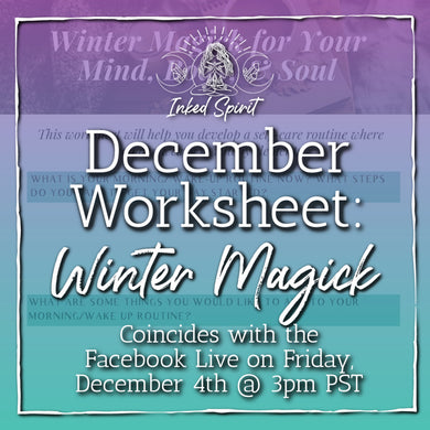 December 2020's Worksheet Printable: Winter Magick- Inked Goddess Creations
