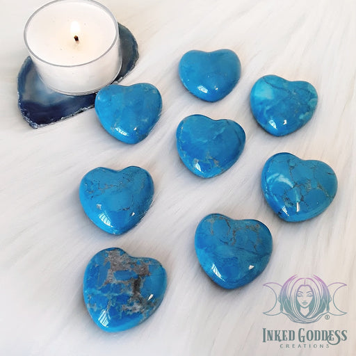 Turquoise Howlite Gemstone Heart for Creative Expression- Inked Goddess Creations