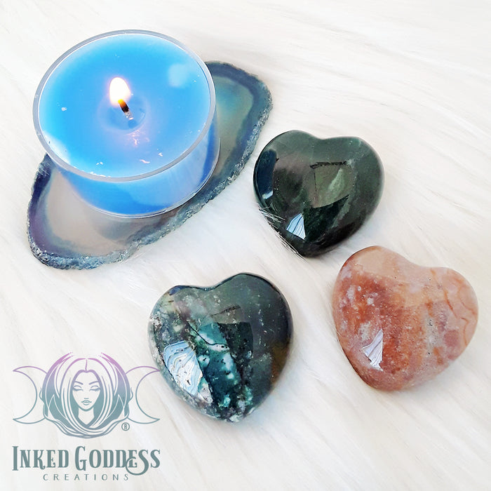 Fancy Jasper Gemstone Heart for Tranquility- Inked Goddess Creations