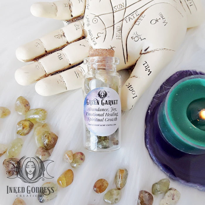 Gemstone Chip Jars for Your Witchy Craft Needs- Inked Goddess Creations