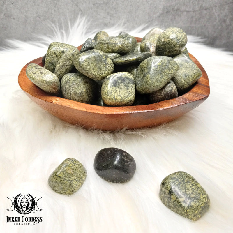 Load image into Gallery viewer, Green Lace Agate Tumbled Gemstone for Loving Relationships- Inked Goddess Creations
