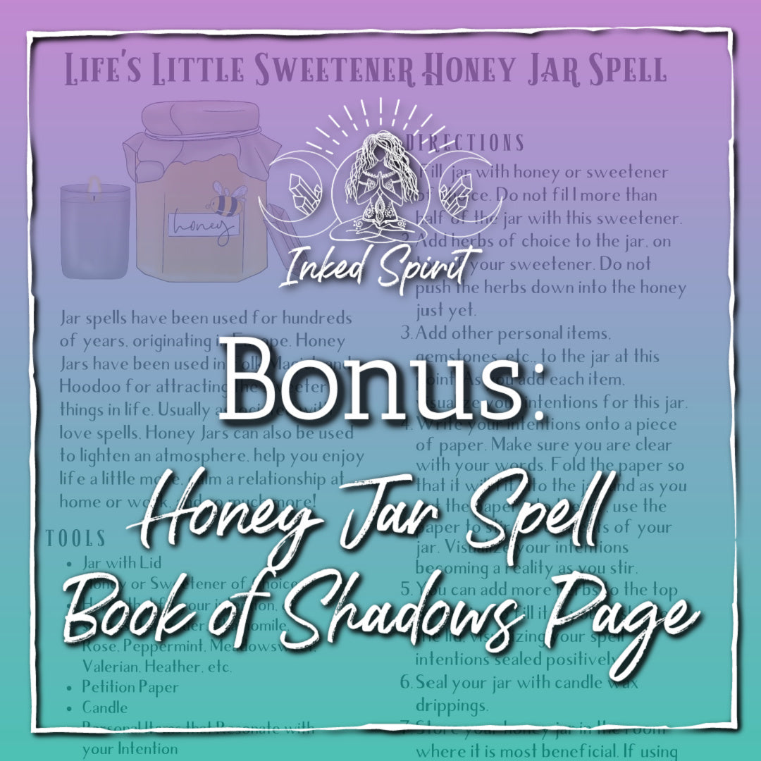 Honey Jar Spell Book of Shadows Page Supplement to Family & Relations