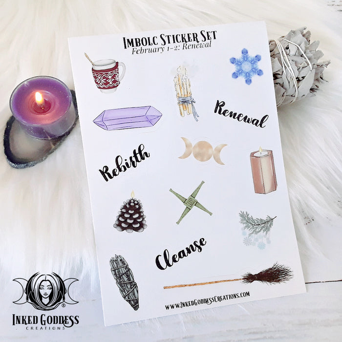 Imbolc Sticker Set for Celebrating Rebirth and Renewal- Inked Goddess Creations