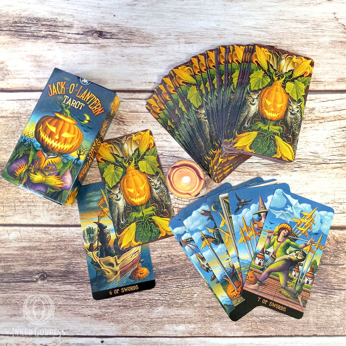 Jack O Lantern Tarot Deck for Halloween Divination- Inked Goddess Creations