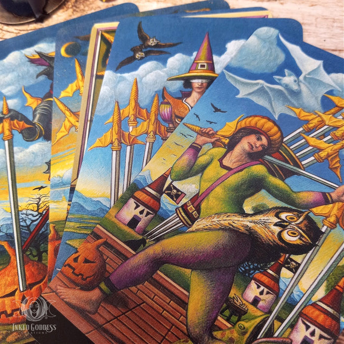 Jack O Lantern Tarot Deck for Halloween Divination- Inked Goddess Creations