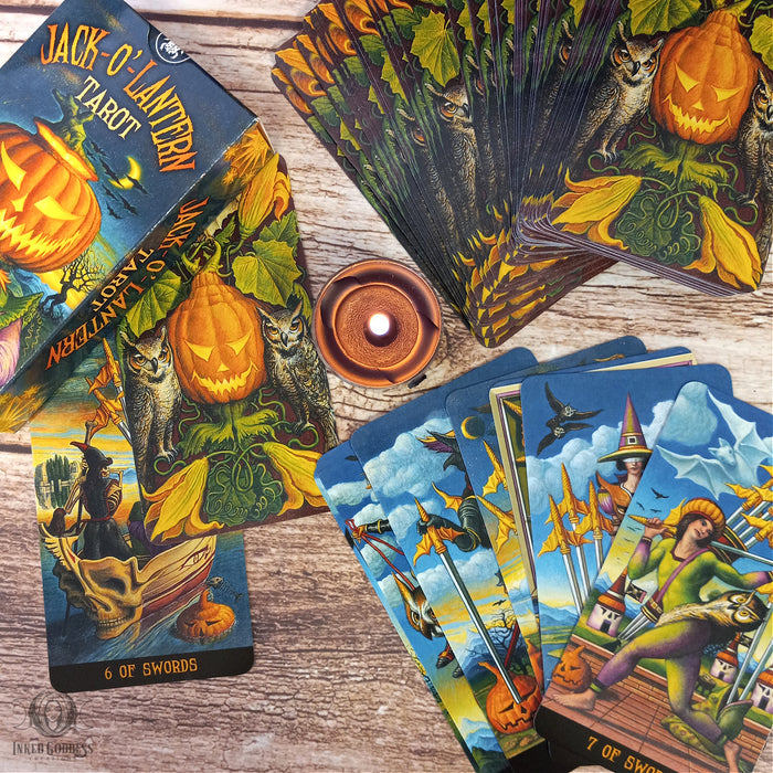 Jack O Lantern Tarot Deck for Halloween Divination- Inked Goddess Creations