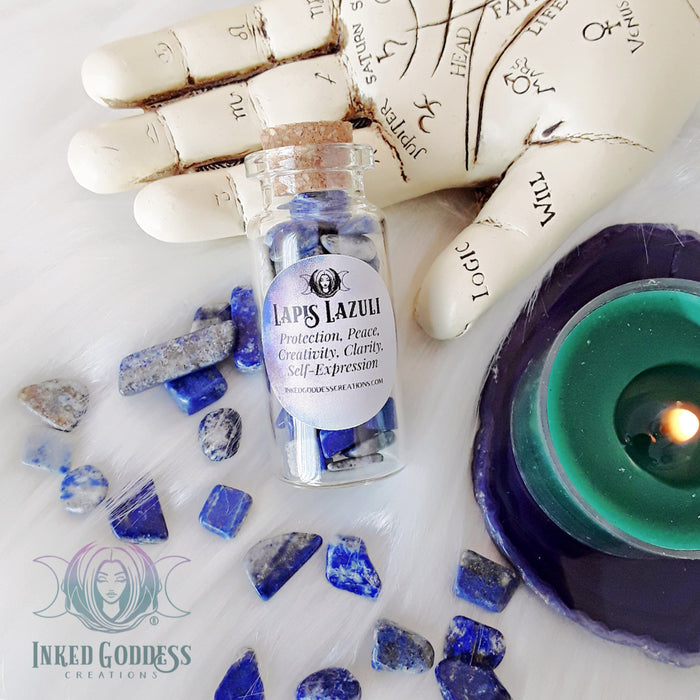 Gemstone Chip Jars for Your Witchy Craft Needs- Inked Goddess Creations