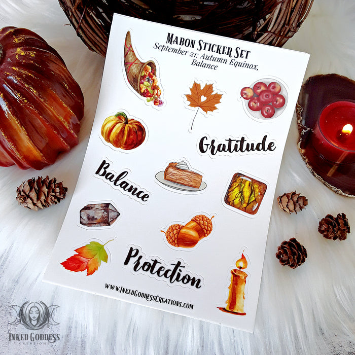 Mabon Sticker Set for Autumn Inspiration- Inked Goddess Creations