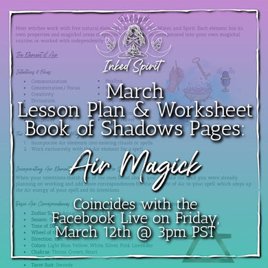 March 2021's Air Magick Book of Shadows Pages - Inked Goddess Creations