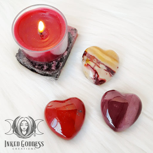 Mookaite Gemstone Heart for Emotional Growth- Inked Goddess Creations