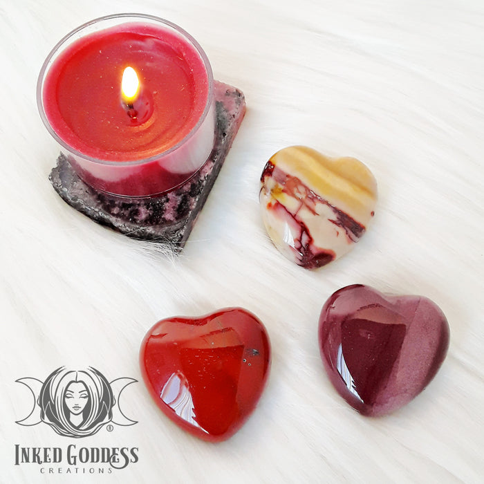 Mookaite Gemstone Heart for Emotional Growth- Inked Goddess Creations
