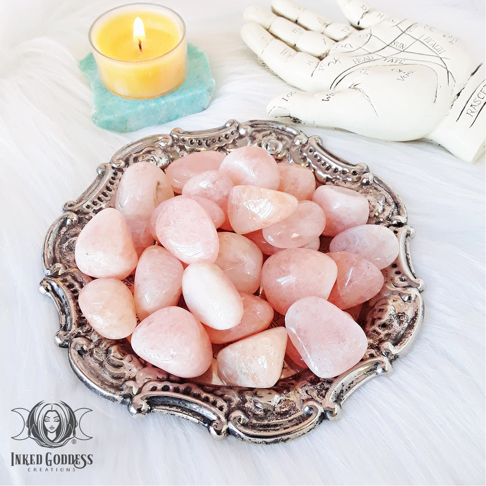 Morganite Tumbled Gemstone for Divine Love- Inked Goddess Creations