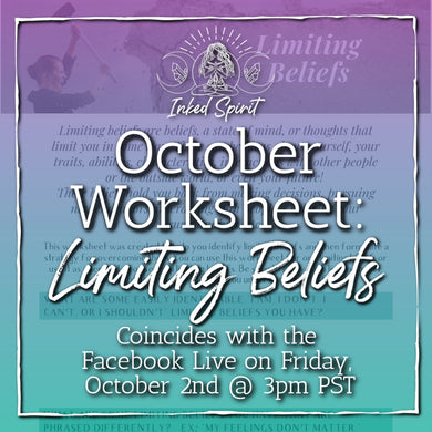 October 2020's Worksheet Printable: Limiting Beliefs- Inked Goddess Creations