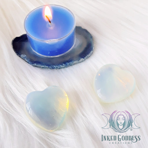 Opalite Gemstone Heart for Spirit Guide Communication- Inked Goddess Creations