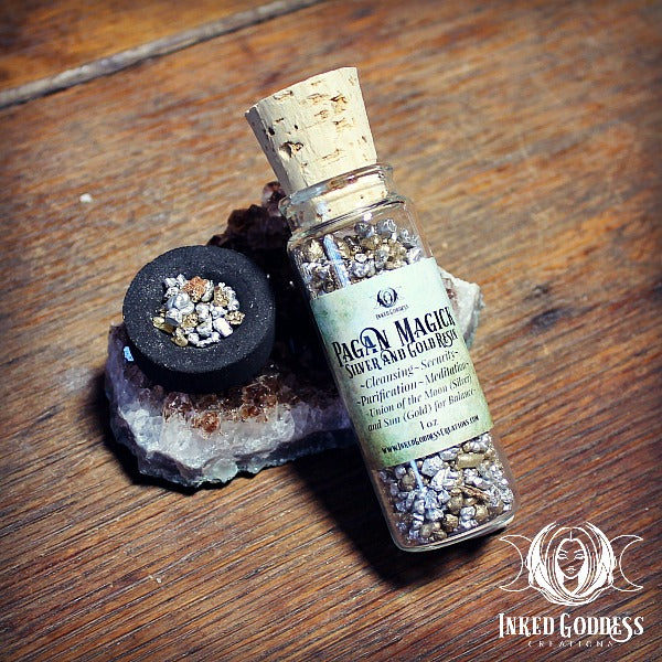 Pagan Magick Silver and Gold Resin for Balance & Divination- Inked Goddess Creations