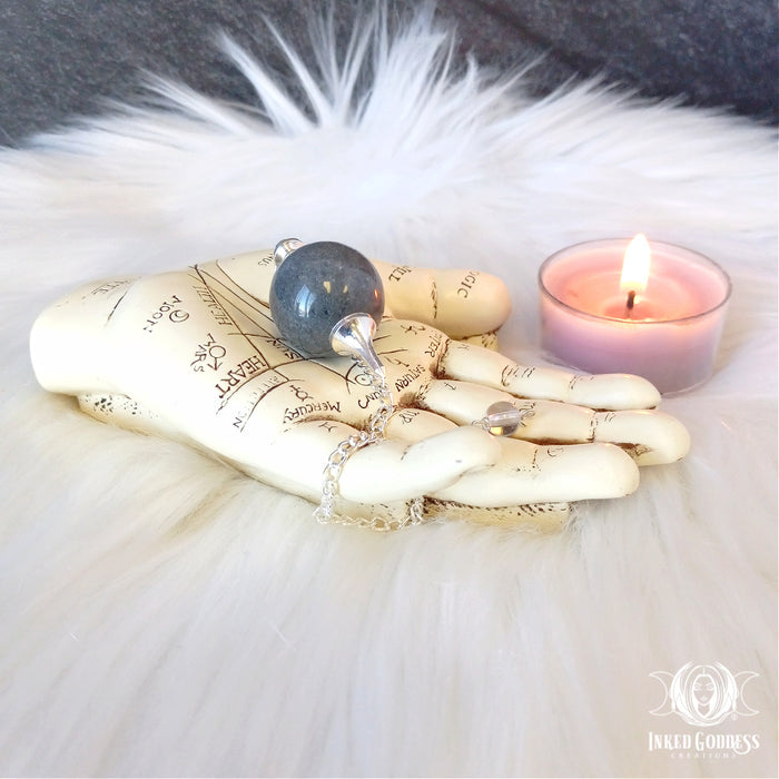 Blue Aventurine Sphere Pendulum for Focused Divination- Inked Goddess Creations