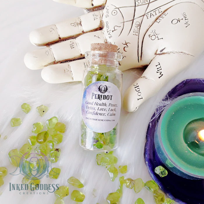 Gemstone Chip Jars for Your Witchy Craft Needs- Inked Goddess Creations