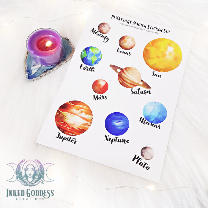 Planetary Magick Sticker Set- Inked Goddess Creations