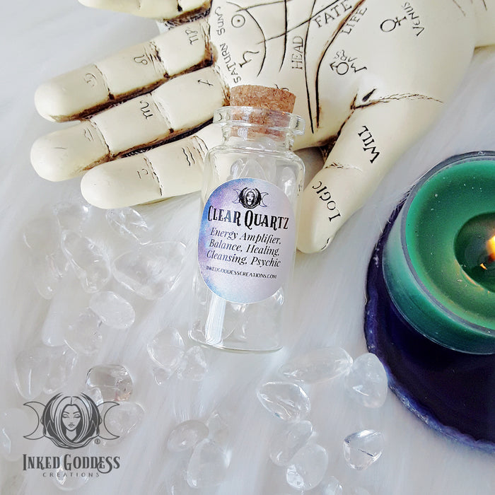 Gemstone Chip Jars for Your Witchy Craft Needs- Inked Goddess Creations