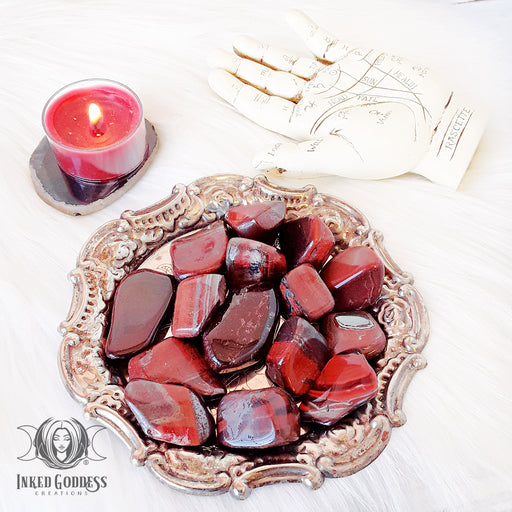 Red Tiger's Eye Tumbled Gemstone for Rekindling Passion- Inked Goddess Creations