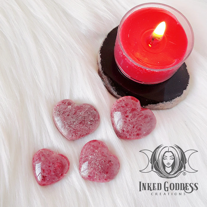 Rhodonite Gemstone Heart for Compassion- Inked Goddess Creations