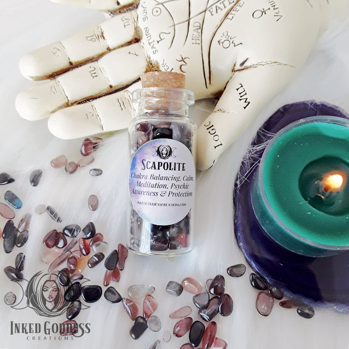 Gemstone Chip Jars for Your Witchy Craft Needs- Inked Goddess Creations